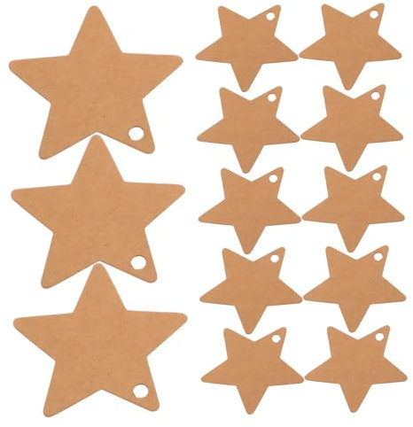 HOODANCOS 100stücke Kraftpapier Stern Tags Beschreibbare Geschenkanhänger Für -projekte Hochzeiten Und Feiertagsdekoration Vielseitig Einsetzbar Als Etiketten Lesezeichen Und Mehr