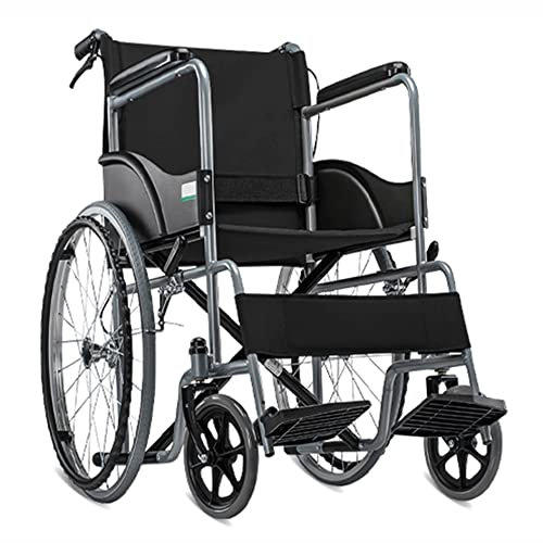 Sillas de ruedas para adultos, ligeras y plegables, silla de ruedas de viaje, silla de ruedas autopropulsada, scooter de movilidad personal plegable bariátrico portátil, asiento de 18 pulgadas, para