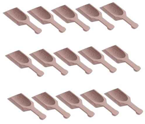 PRETYZOOM 15pezzi Paletta Di Legno Per Paletta Per Tè Cucchiaino Manico Piatto in Faggio Accessori Per Cucchiaino Da Tè Per Uso Domestico e Professionale