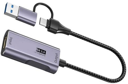 Zktfyshk 4K60Hz HDTV To USB C Video Captures Card Includes Type C Adapters For Gaming Live Streaming And