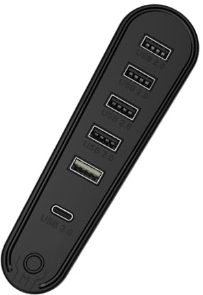 Duyeuau USB Hub Extender Docking Station with LED Dynamic Lighting 5xUSB+1xType C Expansion for P5 Professional
