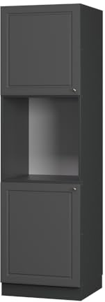 Vicco Herdumbauschrank Fame-Line, Anthrazit-Gold Landhaus, 60 cm | MDF-Front · Soft-Close · Höhenverstellbare Füße · Metallgriffe · Einfache Integration ✓