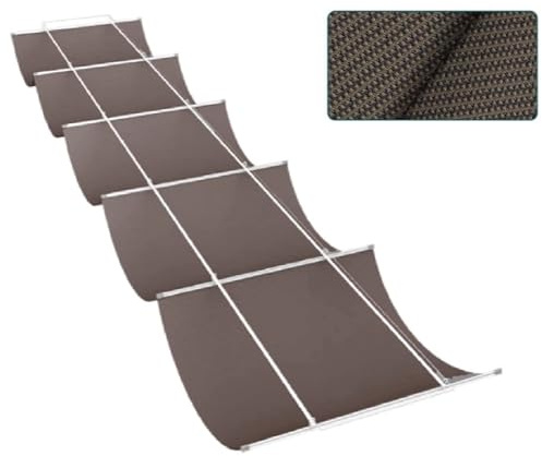 Voile d'ombrage rétractable en forme de U - Résistant aux UV - Pour jardin, terrasse et piscine - Motif ondulé élégant - Marron (1,6 x 8 m)