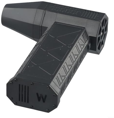 Violent Turbo Fan, ventilatore turbo senza fili con motore brushless da 130000 giri/min e batteria ricaricabile, 52 m/s di uscita del vento magnetico con ugello turbo ventilatore con luce LED (nero)