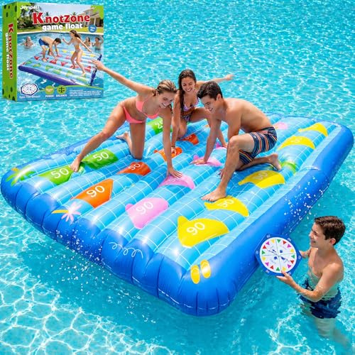 Inflatable Pool Lounger Float with Spinner Game, 79x59 Adult Pool Float