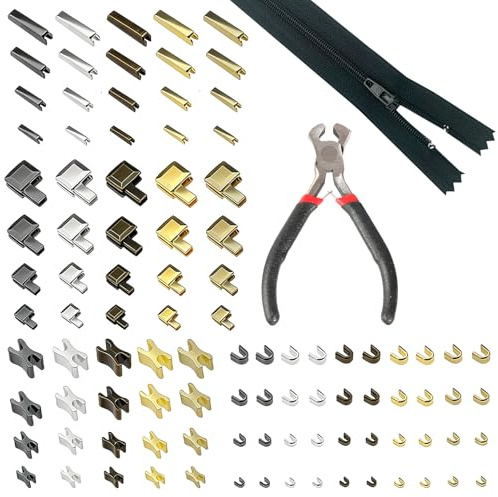 101 Stück Reißverschluss Reparatur Set- Universal Reisverschluss-Zipper Ersatz Stopper Kit Mit Zange, Reisverschluss-Reparaturset, Zipper Für Reißverschluss Für Jacken Taschen Jeans
