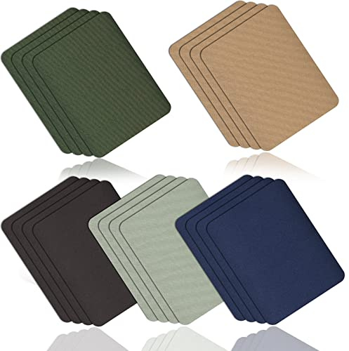 Bügelflicken Jeans, 20 Stk Flicken zum Aufbügeln, Jeans Flicken zum Aufbügeln, Bunte Bügelflicken Kleidung Patches Fabric Aufnäher für Jeans und Kleidung Lochreparatur Dekoration, 9.5 * 12.5 cm