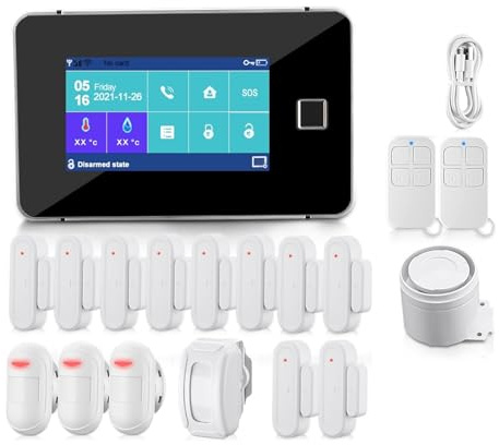Tuya WiFi Alarm System GSM Smart Home Security Wireless Sensor Touch Screen Fingerprint Kit Easy To Install(G)
