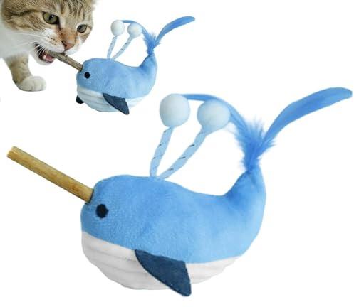 Jubepk Katt tuggpinne, interaktiv tuggleksak, 15 cm husdjurspinne med hållbar textur, säkert material med bett, inomhus lägenhet hem tillbehör lekfull berikning