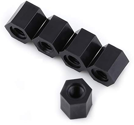 Akozon Lot de 100 boulons de distance en nylon avec écrous hexagonaux en plastique Noir M3*6