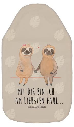 Mr. & Mrs. Panda Wärmflasche Faultier Pärchen - Geschenk, Liebespaar, Lieblingstier, Bettflasche, Kleine Wärmflasche, Kinderwärmflasche, relaxen,