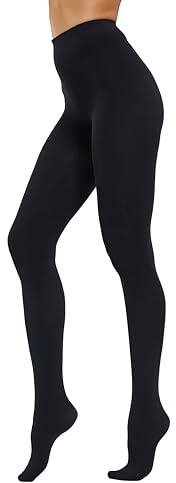 HeyUU Ladies Collants semi-opaques colorés 80 DEN Collants de soutien en microfibre(Noir,L-XL)