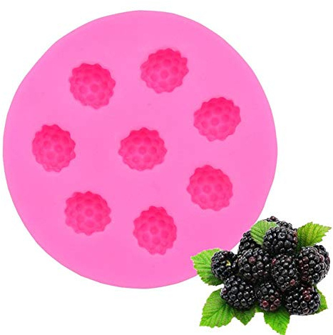 DUORUI Fondant Cake Chocolate Mould Silicone Baking DIY Kitchen Tool Party Decorating Mulberry Raspberry Shape 8 compartments