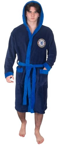 Chelsea FC - Herren Fleece-Bademantel mit Kapuze - offizielles Merchandise