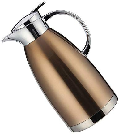 BAIYA Edelstahl Thermoskanne,Teekanne,Kaffeekanne,Isolierkanne,for Kaffee,Milch,Tee,Saft (Brown,1.8L)