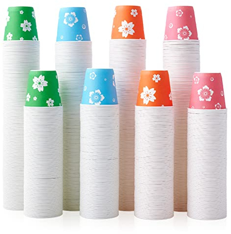 LITOPAK 800 Pack 3 oz Disposable Bathroom Cups, Colorful Small Disposable Paper Cups for Parties, Picnics, Barbecues, Travel and Events