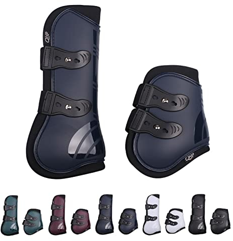 NETPROSHOP Gamaschen u. Streichkappen (4er Set) mit elastischen Schnellverschlüssen, Groesse:Cob, Farbe:Dunkelblau