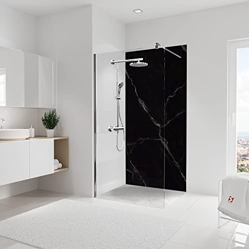 Schulte 1 panneau mural l.100 x h.210 cm, surface douce 2.1 m² SOFTTOUCH, 3 mm épaisseur, revêtement pour salle de bain douche, resistant aux rayures, marbe de carrare, livré avec adhésif double face