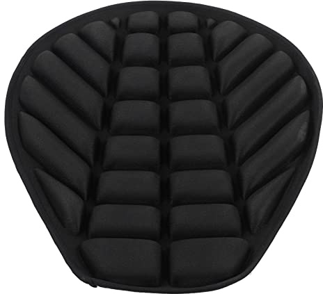 Cojín de Asiento de Moto, Tela de Fibra Elástica, Cojín de Asiento de Oficina de Espuma de Memoria 3D, Cojín de Asiento de Refrigeración Transpirable Y Absorbente de Impactos, con Dos Correas