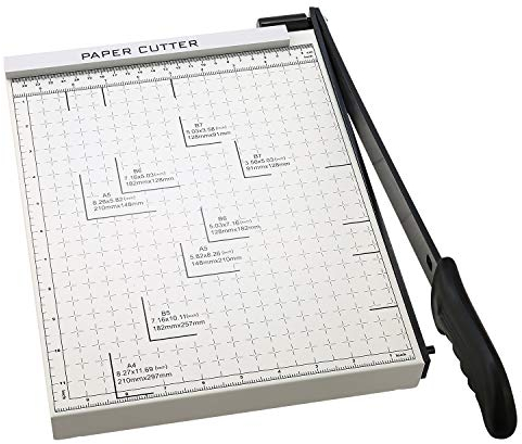 COOCHEER Papierschneider Profi Fotoschneider Hebelschneider Papierschneidemaschine Schneidegerät Bindegerät Schrottmaschineider für Schule & Büro, Weiß, A4