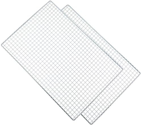 Bratroste, 2 Stück, 30 x 20 cm, Edelstahl-Grillroste zum Backen und Kühlen von Grillen im Ofen, Party, Abendessen und im Freien (2, 40 x 24,9 cm)