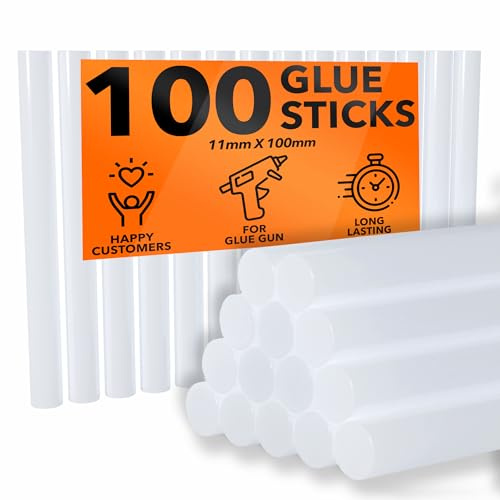 ZENO Glue Sticks for Glue Gun | Hot Glue Sticks | Glue Gun Sticks | Adhesive Sticks Perfect for DIY Craft Projects and Sealing | Melt Adhesive Glue Sticks | 11mm x 100mm | 100 Count