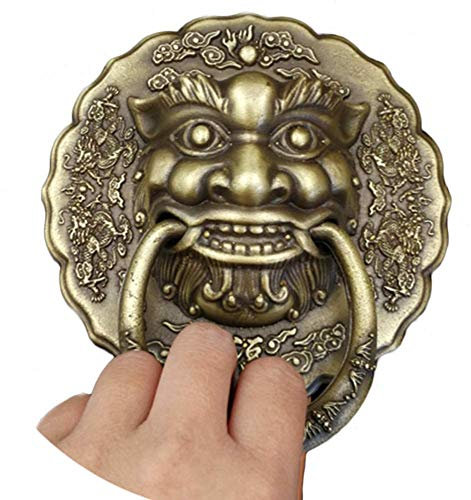Vintage-Löwen-Türklopfer – Messing im Antik-Stil, Bronze-Finish, Haustürgriff, Torklopfer für Besucher Ihres Zuhauses (15 cm)