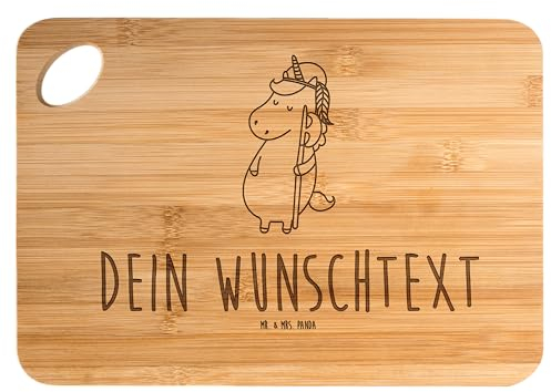 Mr. & Mrs. Panda Personalisiertes Schneidebrett Einhorn Junge - Personalisierte Geschenke, Frühstücksbrett Mit Namen, Holzbrett, Einhörner, Unicorn, Gravur, Brett, Mittelalter, Bube