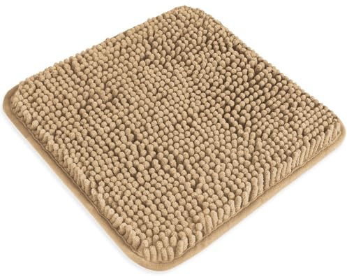 PureSwan Piccolo Tappeto da Bagno 30,5x30,5 cm – Mini Tappetino da Bagno Lavabile e Assorbente, Antiscivolo, Tappeto da Bagno Spesso in Ciniglia Morbida per Bagno, Doccia (Beige)