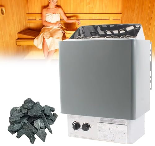 XCSCUK Calentador de Sauna eléctrico, Calentador de Sauna, Calentador de Estufa de Sauna de Acero Inoxidable, para saunas domésticas, gimnasios, spas (6kw/380v)