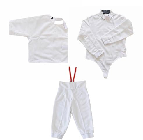 LYXXJRYBHD 450N Fäkt-Schutzanzug, 3-Teiliges Fäkt-Set (Weste, Hose, Jacke) für Tägliches Training und Wettkämpfe, Linkshänder(42#)