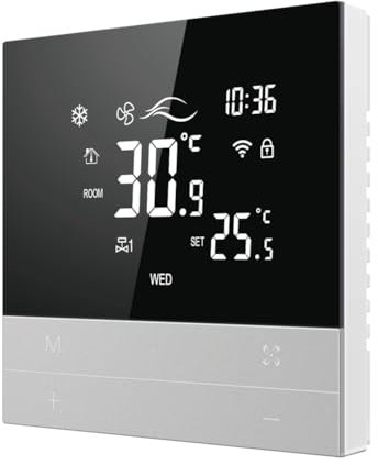 Celabie Termostato Intelligente Tuya WiFi Interruttore Riscaldamento Raffreddamento Unità Fan Coil A 3 Velocità Regolatore di Temperatura Vocale