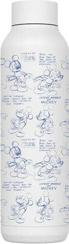 QUOKKA SOLID X DISNEY | BOTELLA TÉRMICA DE ACERO INOXIDABLE DOBLE PARED | MICKEY SKETCH