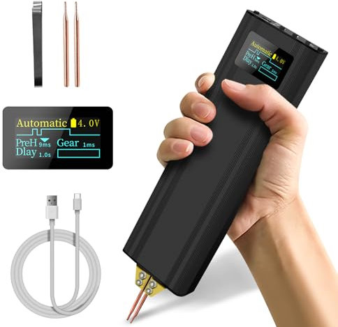 WingFly Saldatrice a punti a Batteria, saldatrice a punti odalità automatica e manuale, 80 velocità regolabili per pacchi batteria fai-da-te