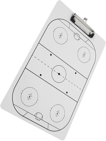 LOORGVEL Eishockey Taktikboard, Abwischbar, Tragbar aus PVC für Trainer | Eishockey Trainingsplatte, Whiteboard Klemmbrett für Übungen und Spiele, Weißes Coaching Board