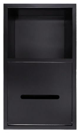 Stainless Steel Shower Niches Dual Layer Recessed Shower Alcove Toilet Paper Toiletries Storage Rack for Bathroom Storage Hotel(Black)