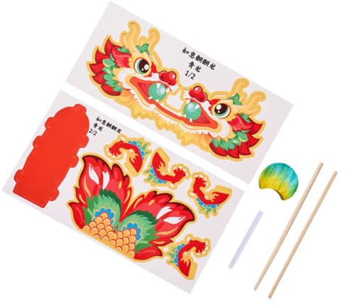 JOINPAYA Dragon Chinois Papier Pour Nouvel An Kit De Marionnettes à Fabriquer Soi-même Décoration Artisanale Et Portable