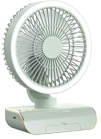 Pzuryhg Ventilatore da tavolo oscillante, refrigeratore d'aria personale, ventola silenziosa a 5 velocità, batteria ricaricabile da 2000 mAh, telecomandato, viaggi e uso domestico, 18 x 10,5 x 25 cm