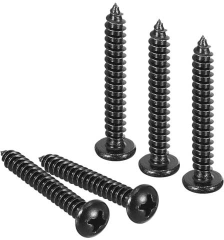 TOP-VIGOR M4 x 30mm Self Tapping Screws, 100Pcs Wood Screws Assortment | Stainless Steel Pan Head Phillips Self Drilling Screws, Round Head Sheet Metal Wood Screws for Wood & Metal, Plastic, DIY