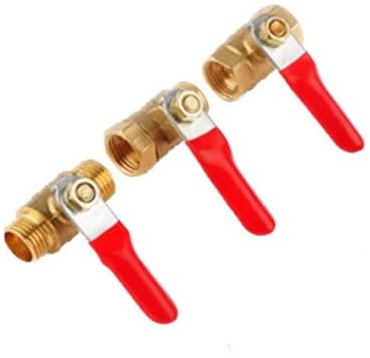 NUZBCPETR Brass Water Ball Switch， 1 PCS 1/4 NPT Female Male Mini Brass Shut Off Ball Valve for Tap Water Gas Fuel Air(3/8)