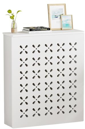 Moderna copertura per termosifone in PVC, facile installazione, decorazione per la casa per soggiorno, design ad angolo sicuro, in ferro, adatta per radiatori da 100 x 90 x 25 cm