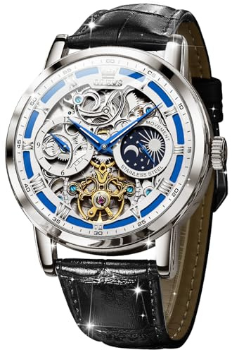 OLEVS Skeleton Watches for Men Automatic Original Imported Movement Watch