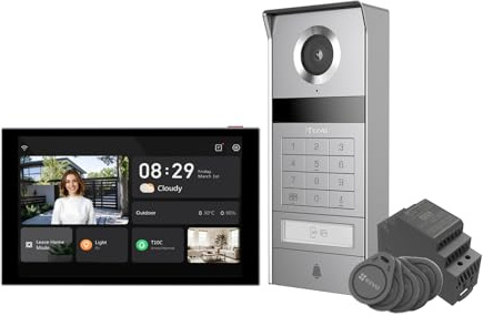 EZVIZ TP9 Pro 4K Türsprechanlage mit 8 Touchscreen und Türöffner | 2-Draht-Bus, Metall-Türklingel, 5-in-1 Unlock per NFC/APP/Code/Karte, Farb-Nachtsicht, Wasserdicht, Dualband WLAN, Ohne Abo