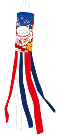 Guangcailun Japanese Carp Windsock Polyester Longevity Easy Handle Restaurant Decorations Polyester Festival Windsock Decorations Is Lightweight Decorative Wind Flag Hanging Gifts , D , 13x100cm