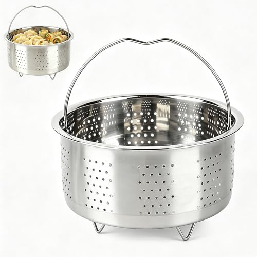 Inserto per Cottura a Vapore per Pentole, Cestello Cottura a Vapore Acciaio Inox 304, Vaporiera Acciaio Inox, Vaporiera Pentola Vapores per Pentole da Cucina, frutta e verdura (17,5 x 9,5 cm)