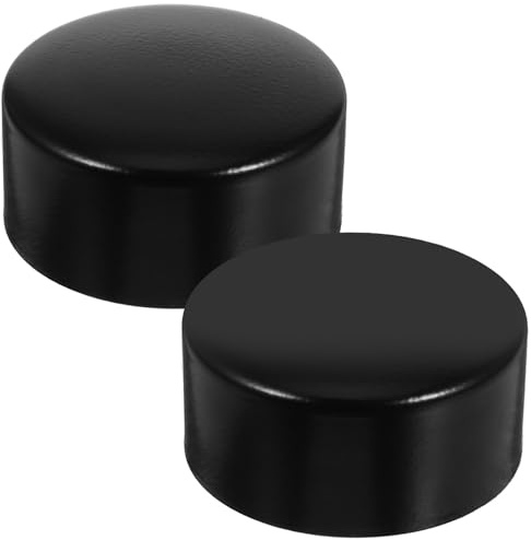 WHAMVOX Stainless Steel Handrail End Caps 2Pcs, 50Mm Round Black Covers for Wooden PVC Stair Railings, Pipe Plugs for Indoor Bannisters