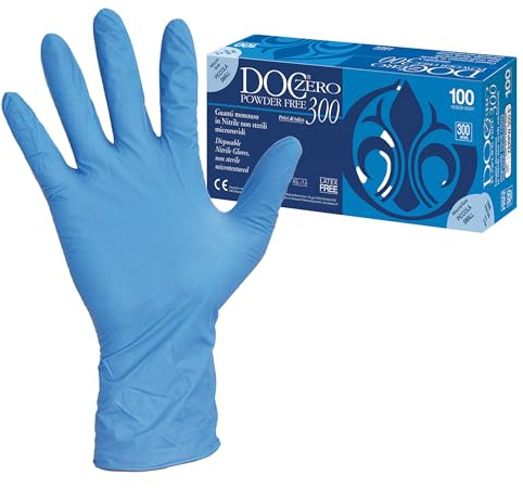 DOC, Guantes de nitrilo desechables largos, 300 mm, grandes, paquete de 100 piezas, 25938