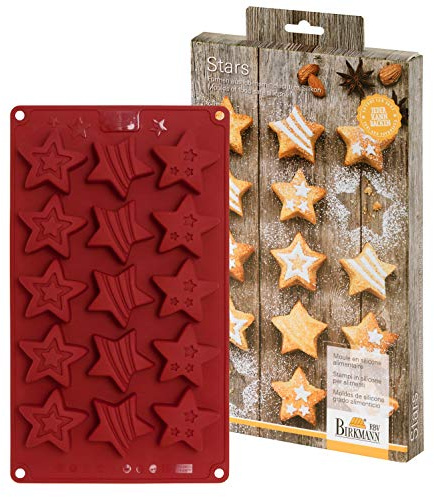 Mini-Cakes Stars, klein 15-fach, Silikon, Durchmesser 4 cm, mit Rezepten