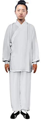 G-LIKE Tai Chi Uniform Kleidung - Qi Gong Kampfkunst Wing Chun Shaolin Kung Fu Training Dao Bekleidung - Hanf (Hellgrau, XXL)