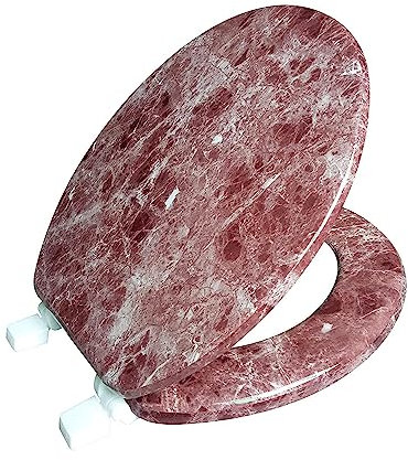 J&V Textiles Round Toilet Seat With Easy Clean & Change Hinge (Burgundy)*